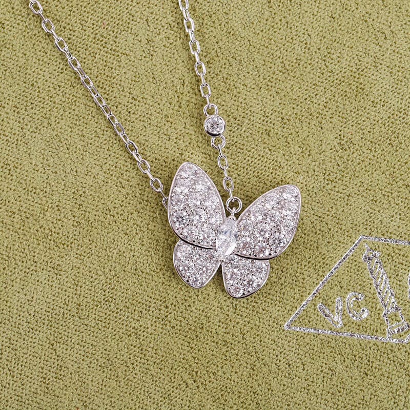 18K Van Cleef & Arpels Two Butterfly Necklace