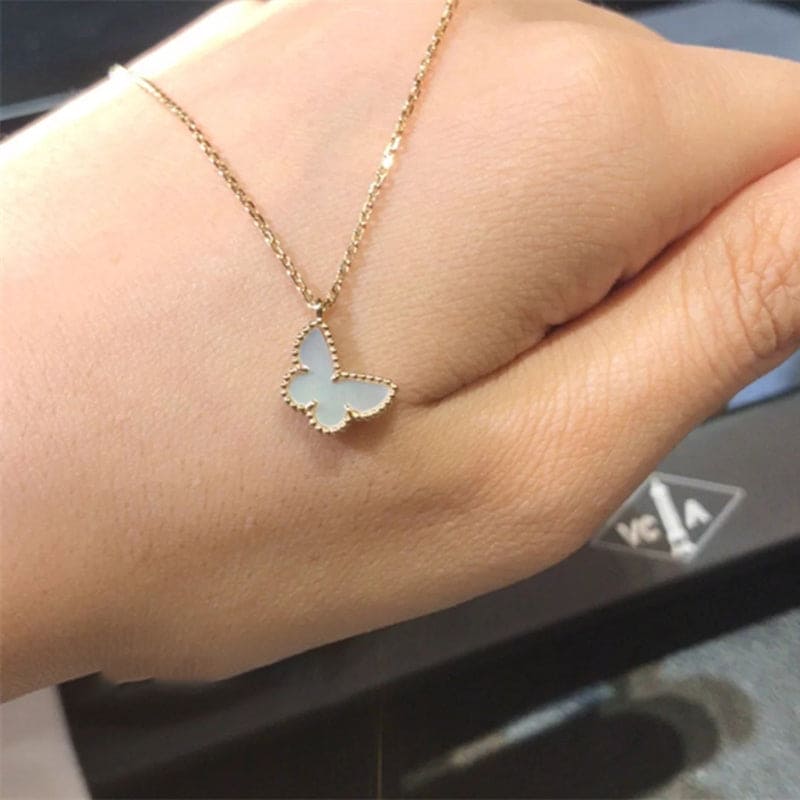 18K Van Cleef & Arpels Sweet Alhambra Butterfly Necklace