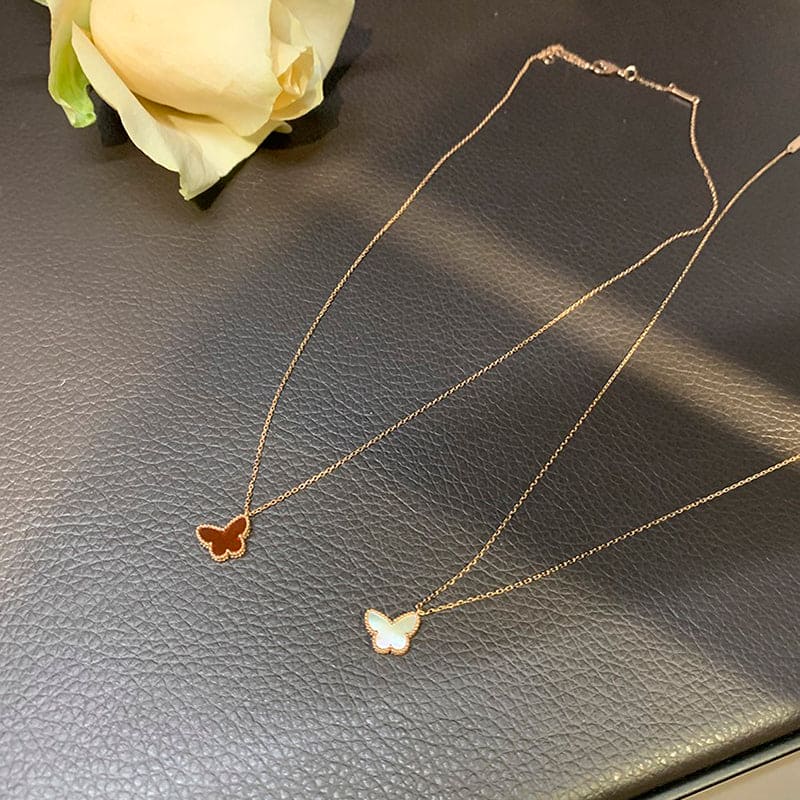 18K Van Cleef & Arpels Sweet Alhambra Butterfly Necklace