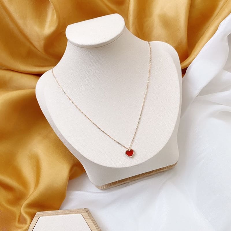 18K Van Cleef & Arpels Sweet Alhambra Heart Pendant Necklace