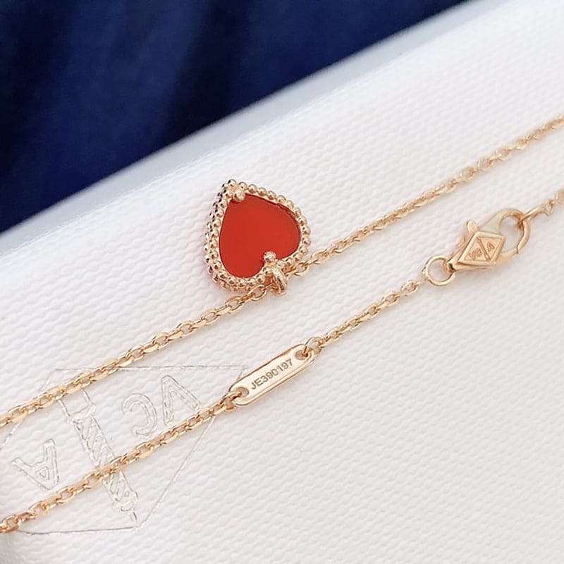 18K Van Cleef & Arpels Sweet Alhambra Heart Pendant Necklace