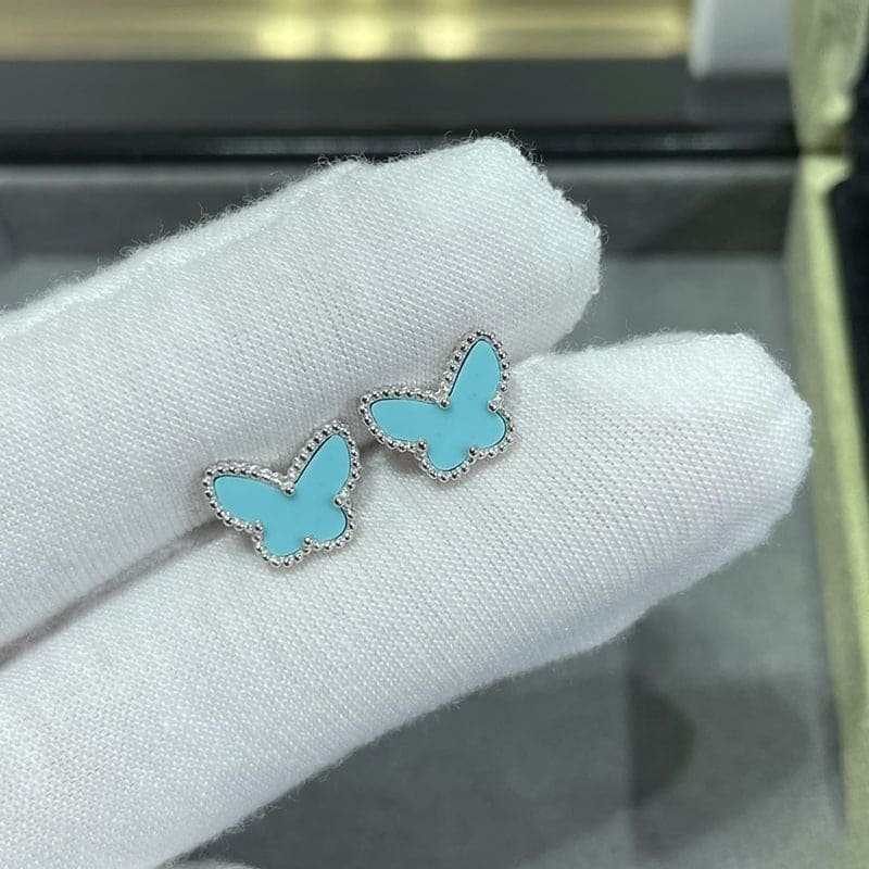 18K Van Cleef & Arpels Sweet Alhambra Butterfly Stud Earrings