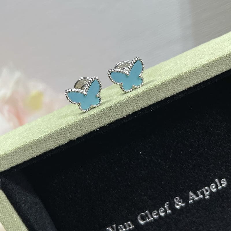 18K Van Cleef & Arpels Sweet Alhambra Butterfly Stud Earrings