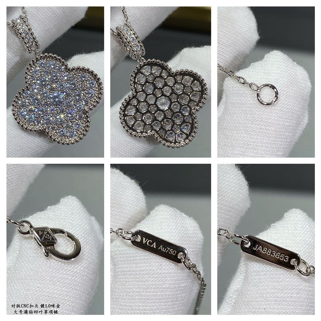 18K Van Cleef & Arpels Magic Alhambra One Motifs Diamonds Clover Necklace