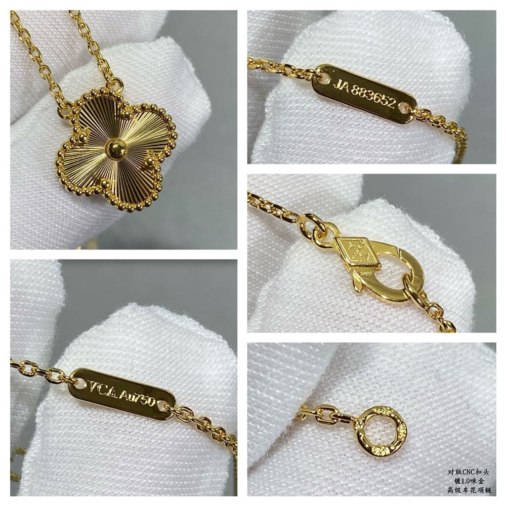 18K Van Cleef & Arpels Vintage Alhambra Pendant Clover Necklace
