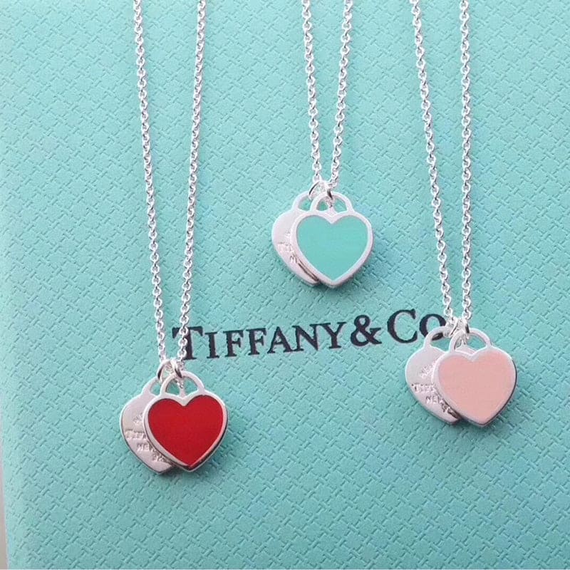 Tiffany Red Double Heart Necklaces