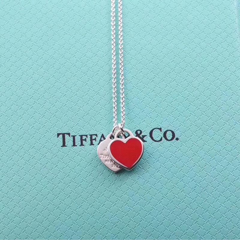 Tiffany Red Double Heart Necklaces