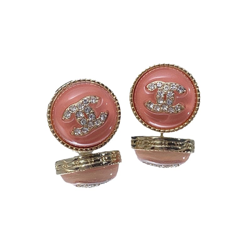 18K Chanel Pearl Crystal Stud Earrings