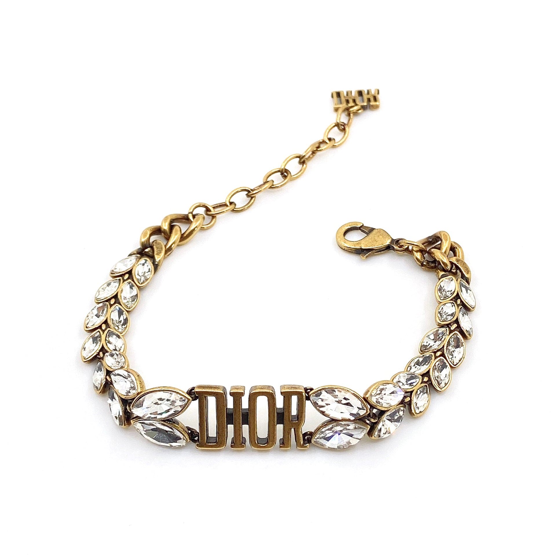 18K Dior Revolution Crystals Gold Tone Bracelet
