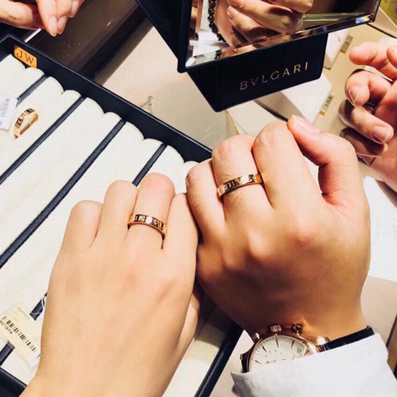 18K BVLGARI Rose Gold BV Diamond Ring