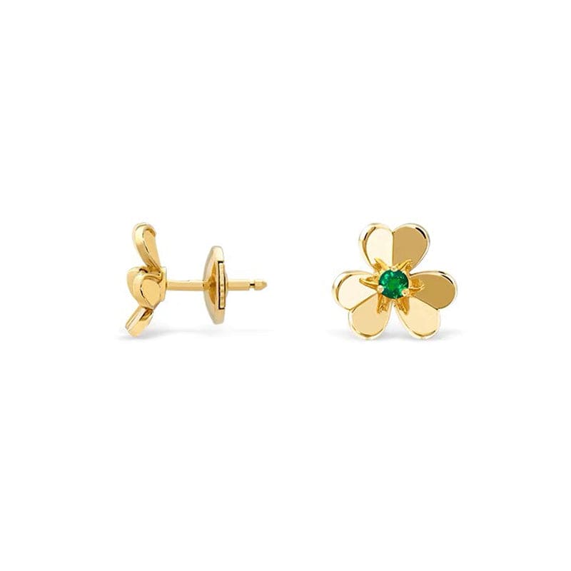 18K Van Cleef & Arpels Frivole Mini Emerald Earrings