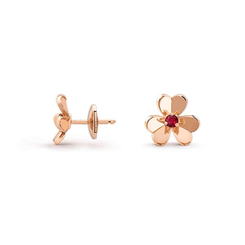 18K Van Cleef & Arpels Frivole Mini Ruby Earrings
