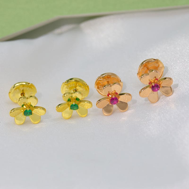 18K Van Cleef & Arpels Frivole Mini Ruby Earrings