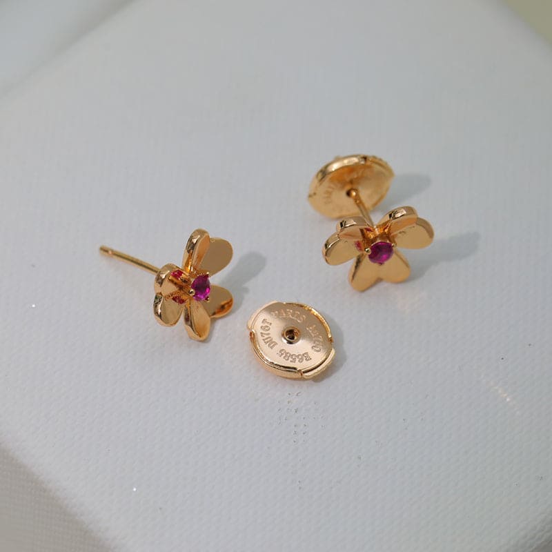 18K Van Cleef & Arpels Frivole Mini Ruby Earrings