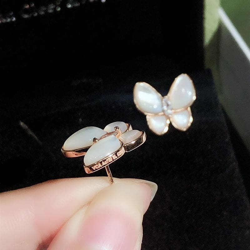 18K Van Cleef & Arpels Two Butterfly Earrings