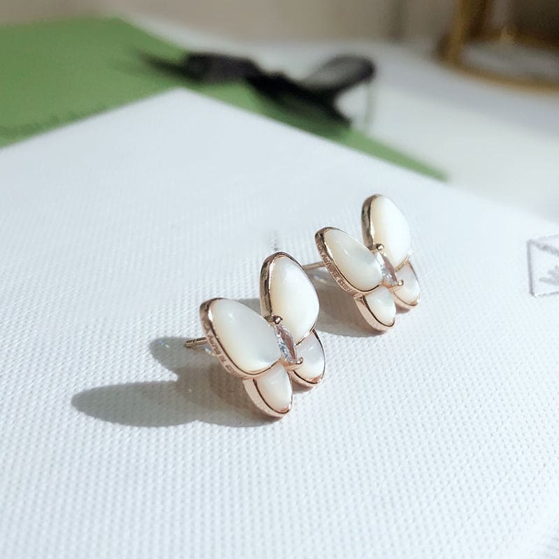 18K Van Cleef & Arpels Two Butterfly Earrings