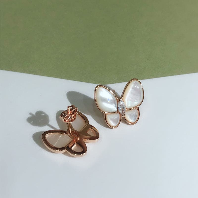 18K Van Cleef & Arpels Two Butterfly Earrings