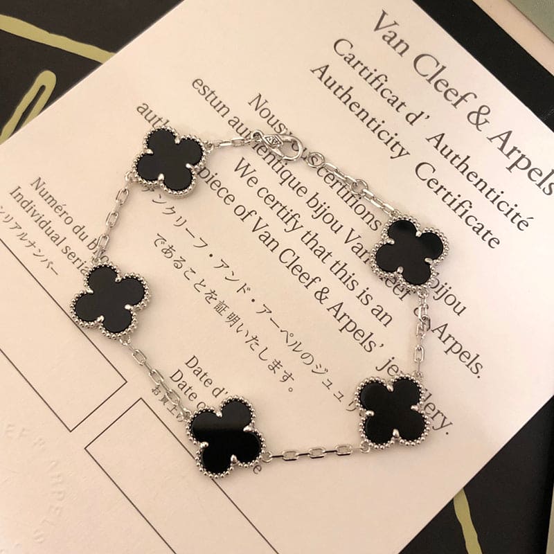 18K Van Cleef & Arpels Vintage Alhambra Five Motifs Clover Bracelet