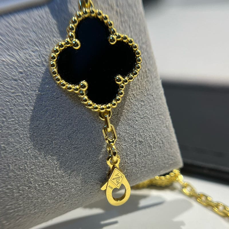 18K Van Cleef & Arpels Vintage Alhambra Five Motifs Black Clover Bracelet