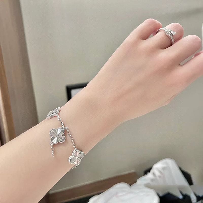 18K Van Cleef & Arpels Vintage Alhambra Five Motifs Clover Bracelet