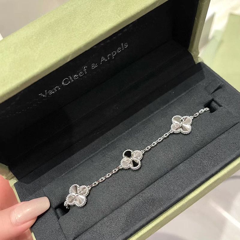 18K Van Cleef & Arpels Vintage Alhambra Five Motifs Clover Bracelet