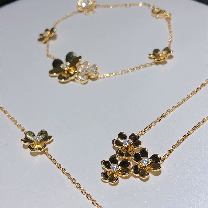 18K Van Cleef & Arpels Frivole Diamonds Clover Bracelet