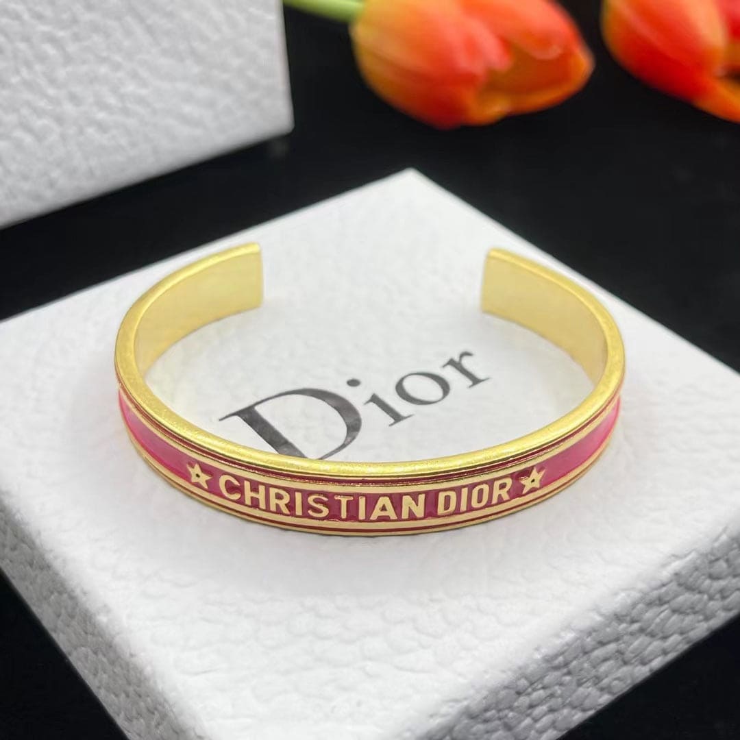 18K Dior Pink Code Bangle Bracelet