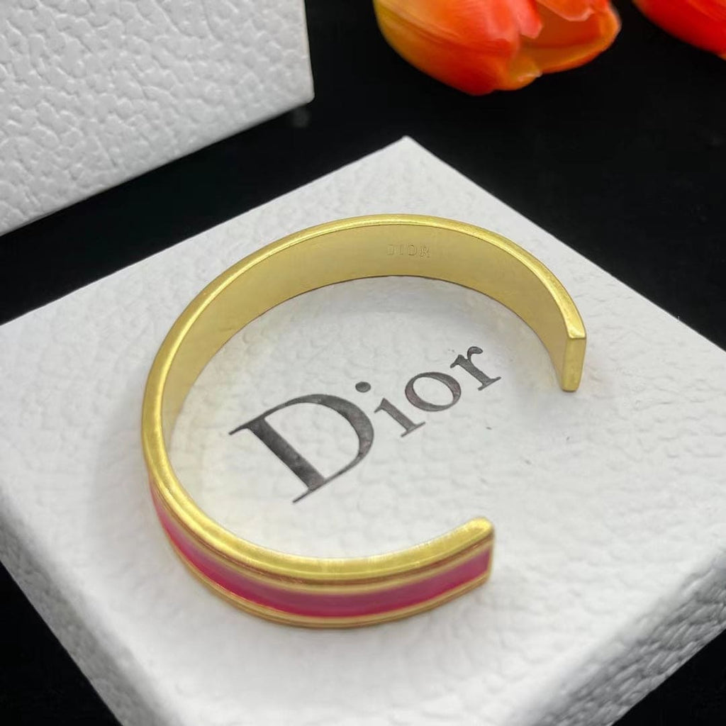 18K Dior Pink Code Bangle Bracelet