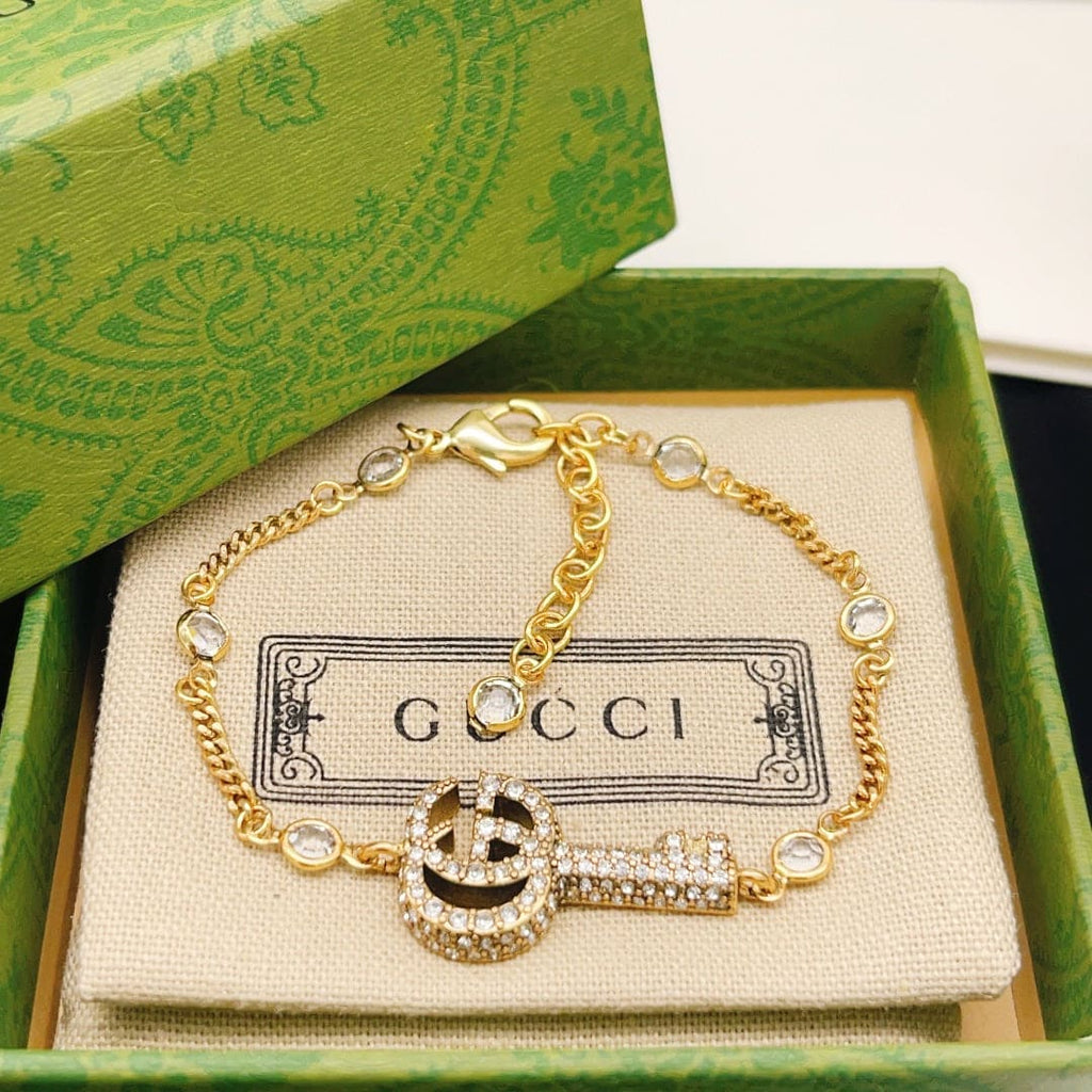 18K Gucci Crystal Key Bracelet