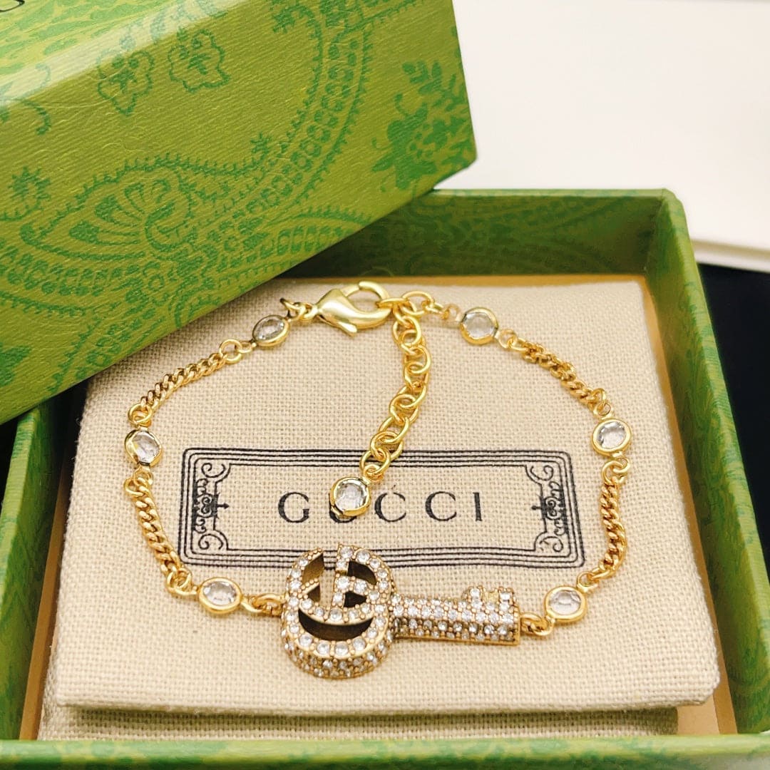 18K Gucci Crystal Key Bracelet