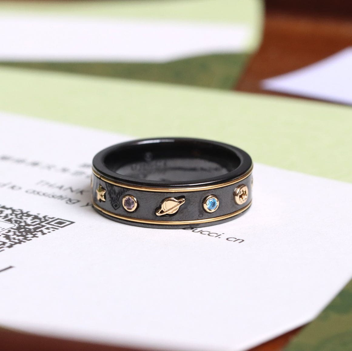 18K Gucci Icon With Gemstones Corundum Ring