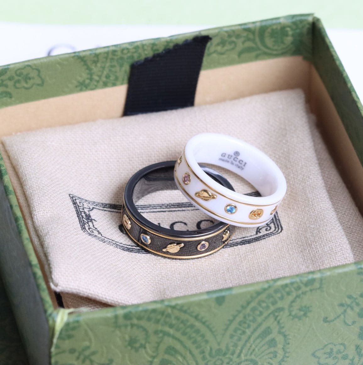 18K Gucci Icon With Gemstones Corundum Ring