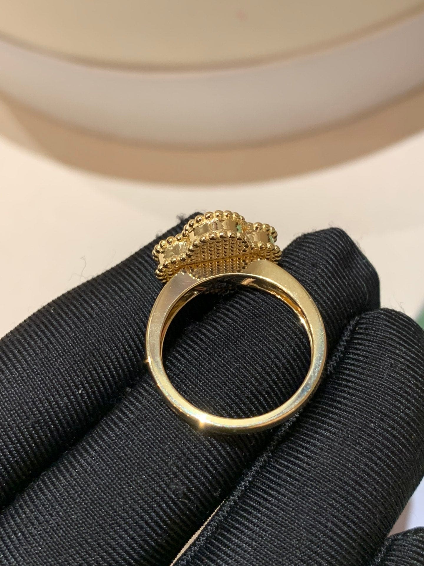 18K Van Cleef & Arpels Vintage Alhambra Black Ring