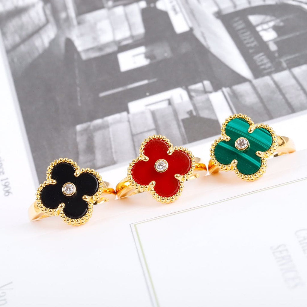 18K Van Cleef & Arpels Vintage Alhambra Malachite Ring