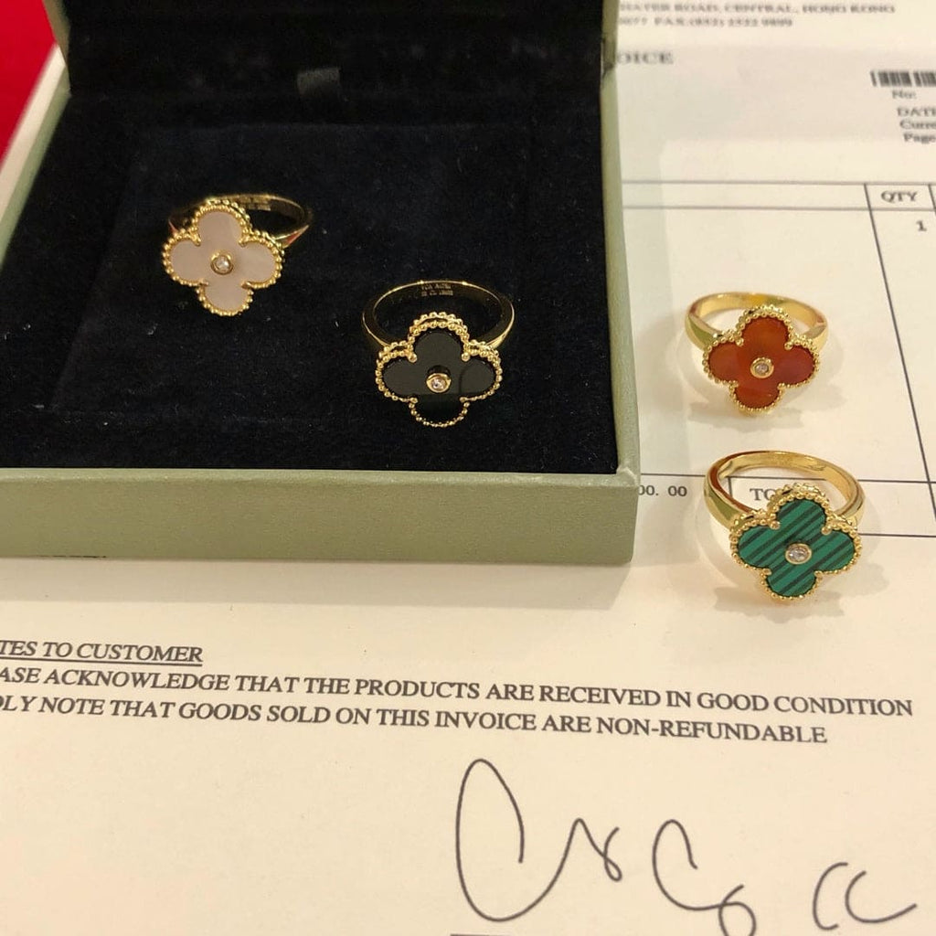 18K Van Cleef & Arpels Vintage Alhambra Pearl Ring