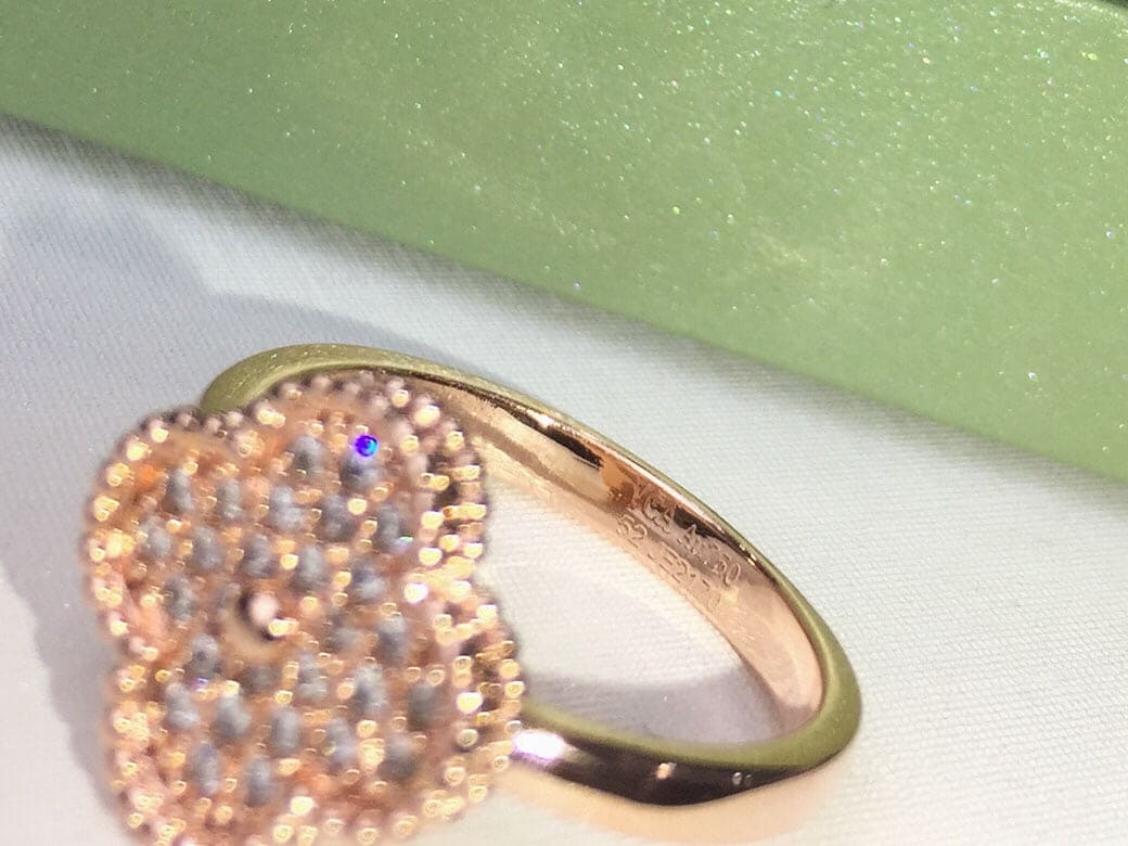 18K Van Cleef & Arpels Vintage Alhambra Diamonds Ring