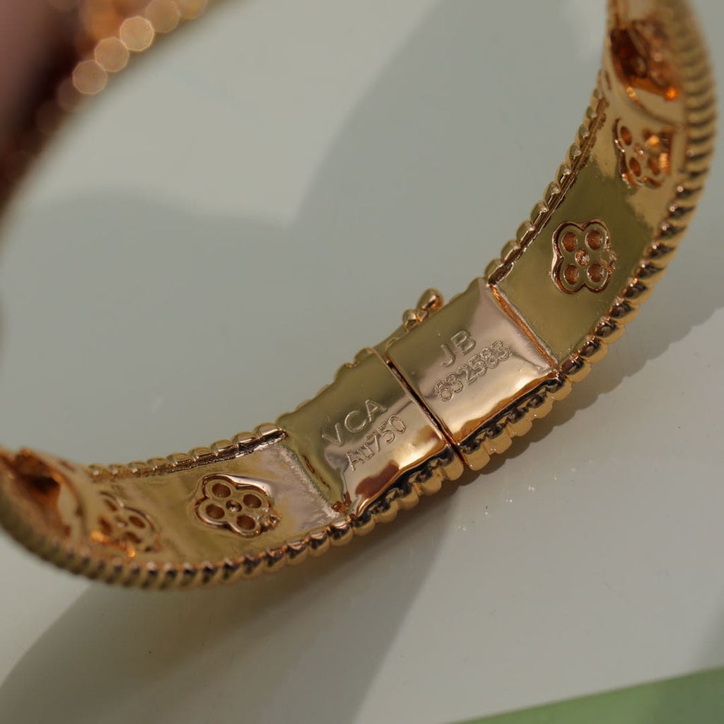 18K Van Cleef & Arpels Yellow Gold Perlee Clovers Bracelet