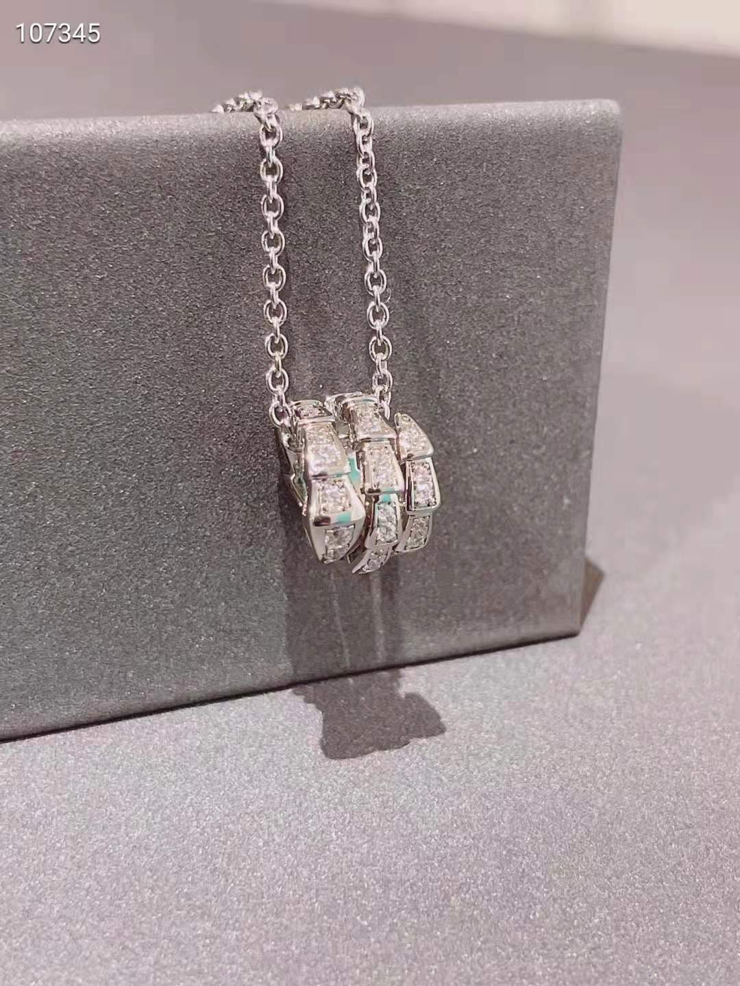 18K BVLGARI BV Serpenti Viper Pave Diamonds Necklace