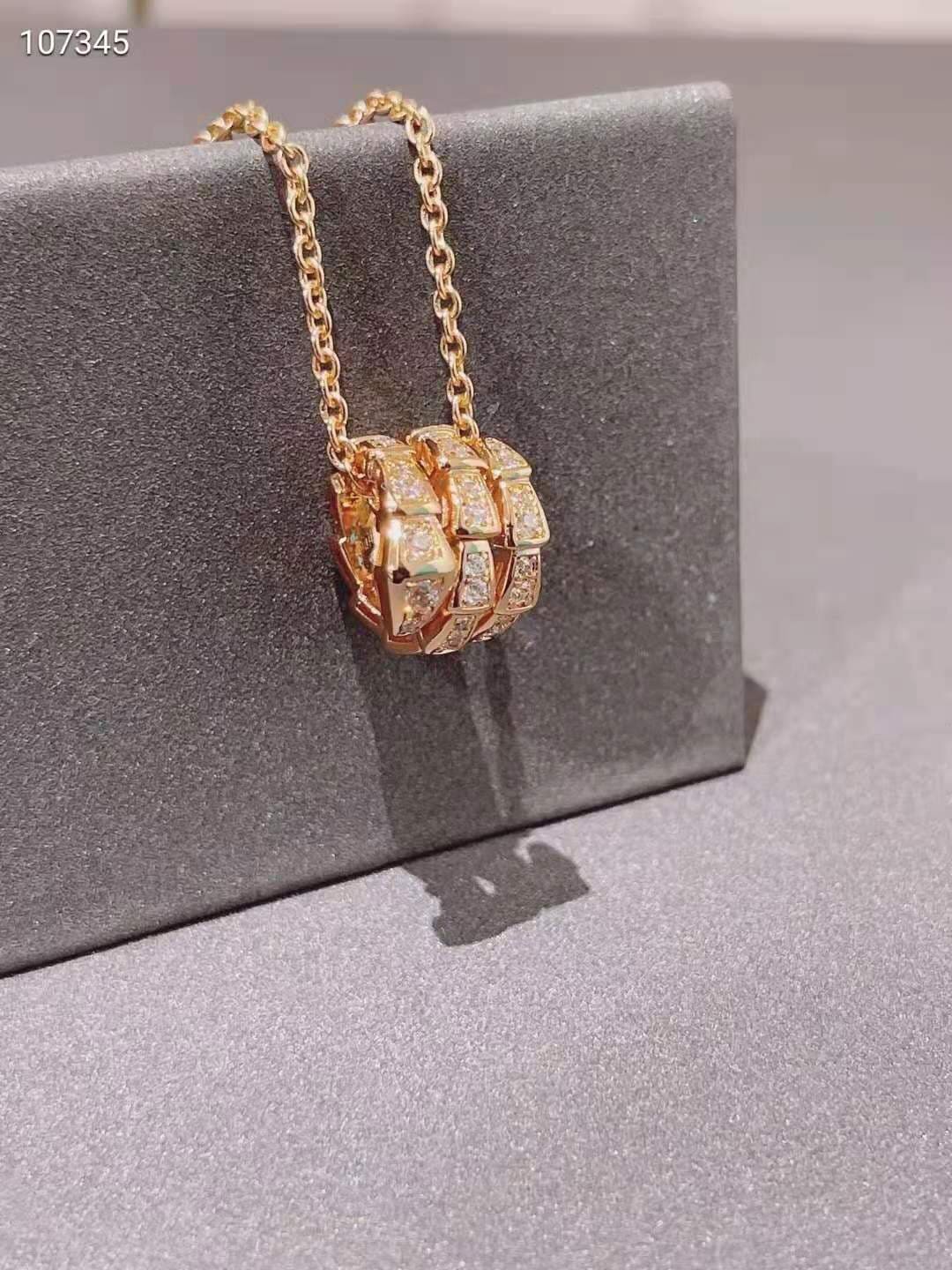 18K BVLGARI BV Serpenti Viper Pave Diamonds Necklace
