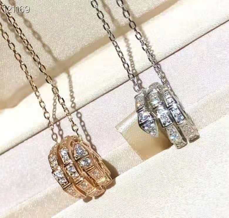 18K BVLGARI BV Serpenti Viper Pave Diamonds Necklace