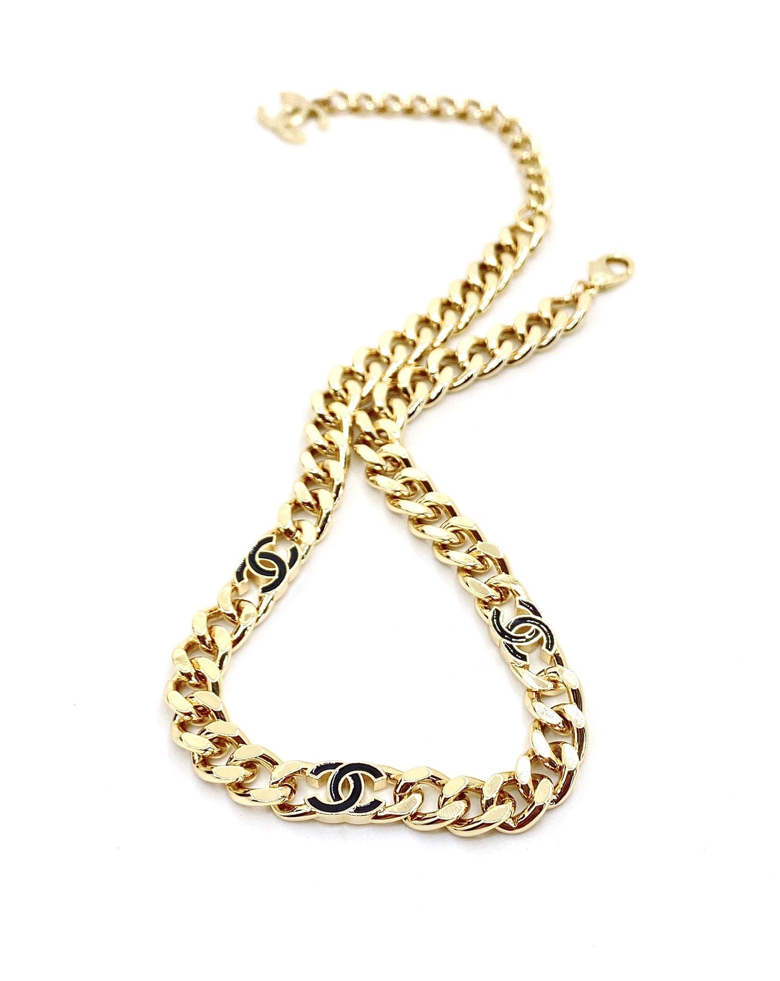 18K Black Chanel Chain Necklace