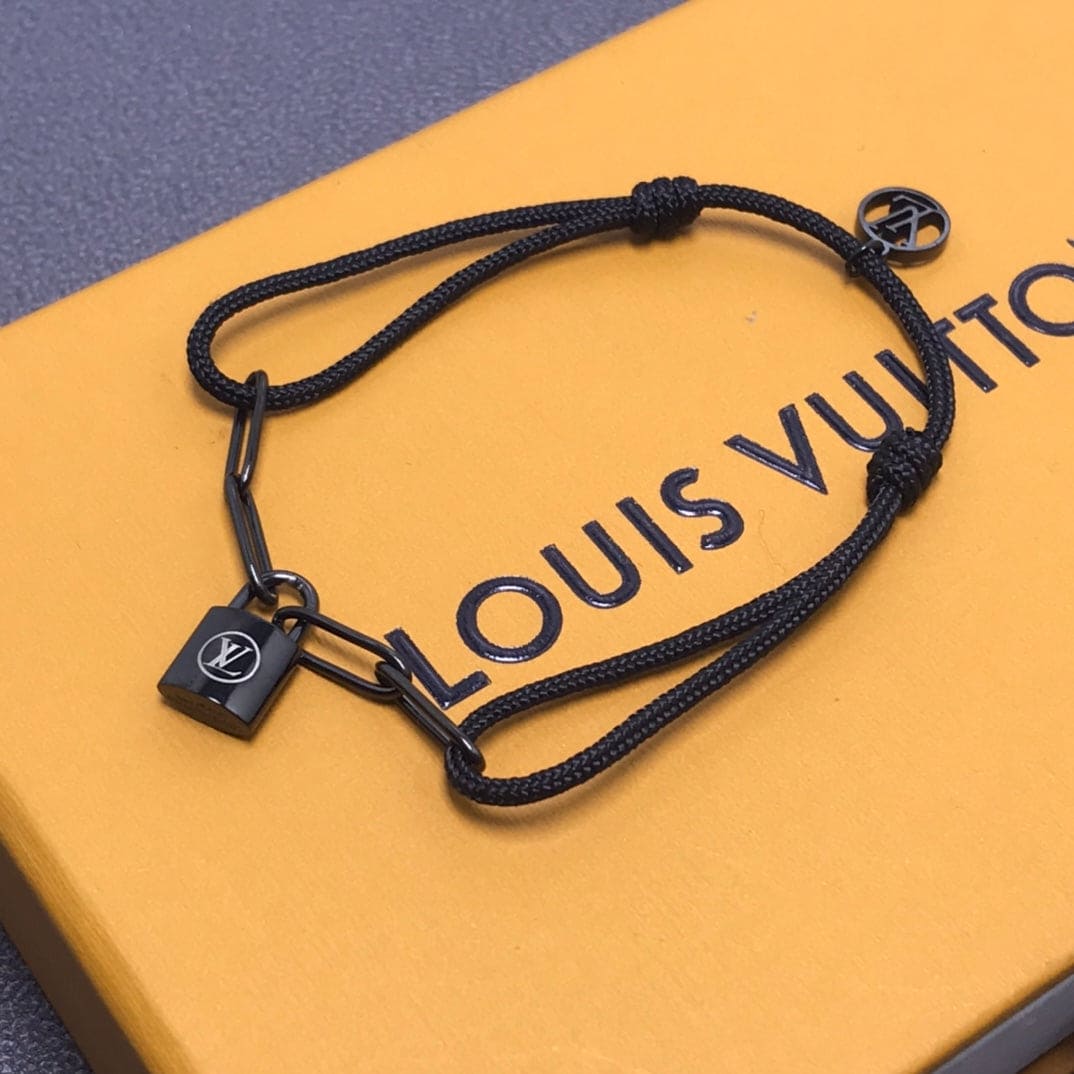 18K Louis Vuitton Silver Lockit Titanium Bracelet