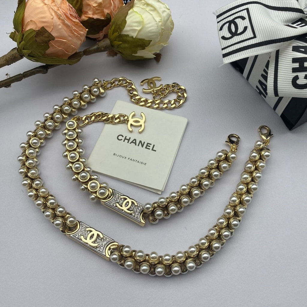 18K Chanel Pearls Chain Bracelet