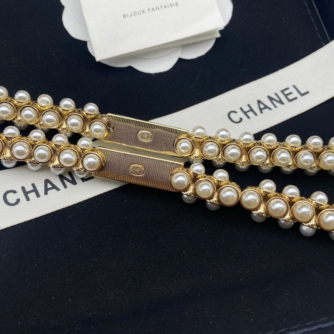 18K Chanel Pearls Chain Bracelet