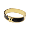 18K Chanel Cuff & Leather Bracelet