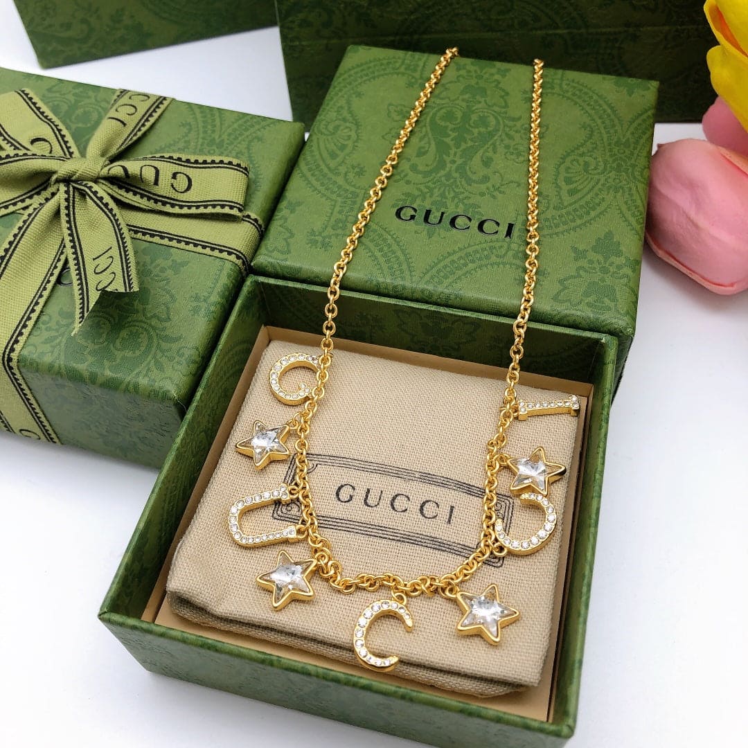 18K Gucci Script Necklace