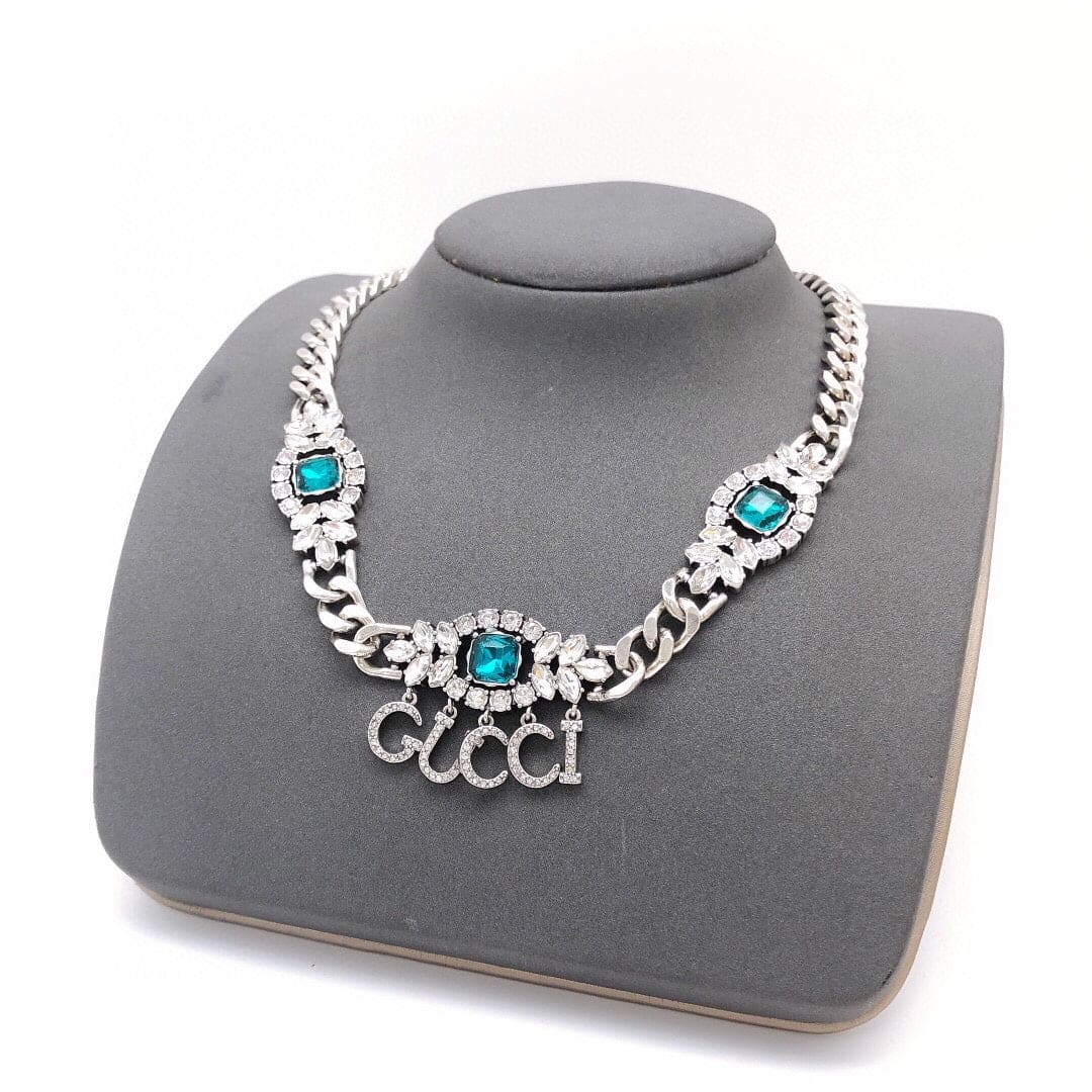 18K Gucci Script Diamonds Necklace