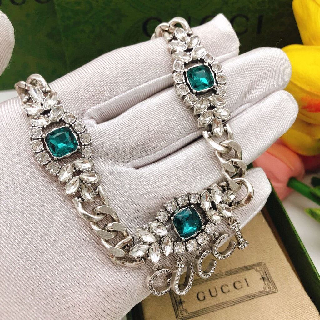 18K Gucci Script Diamonds Necklace