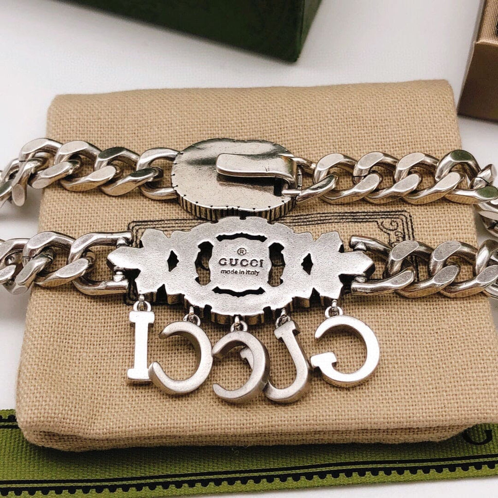 18K Gucci Script Diamonds Necklace