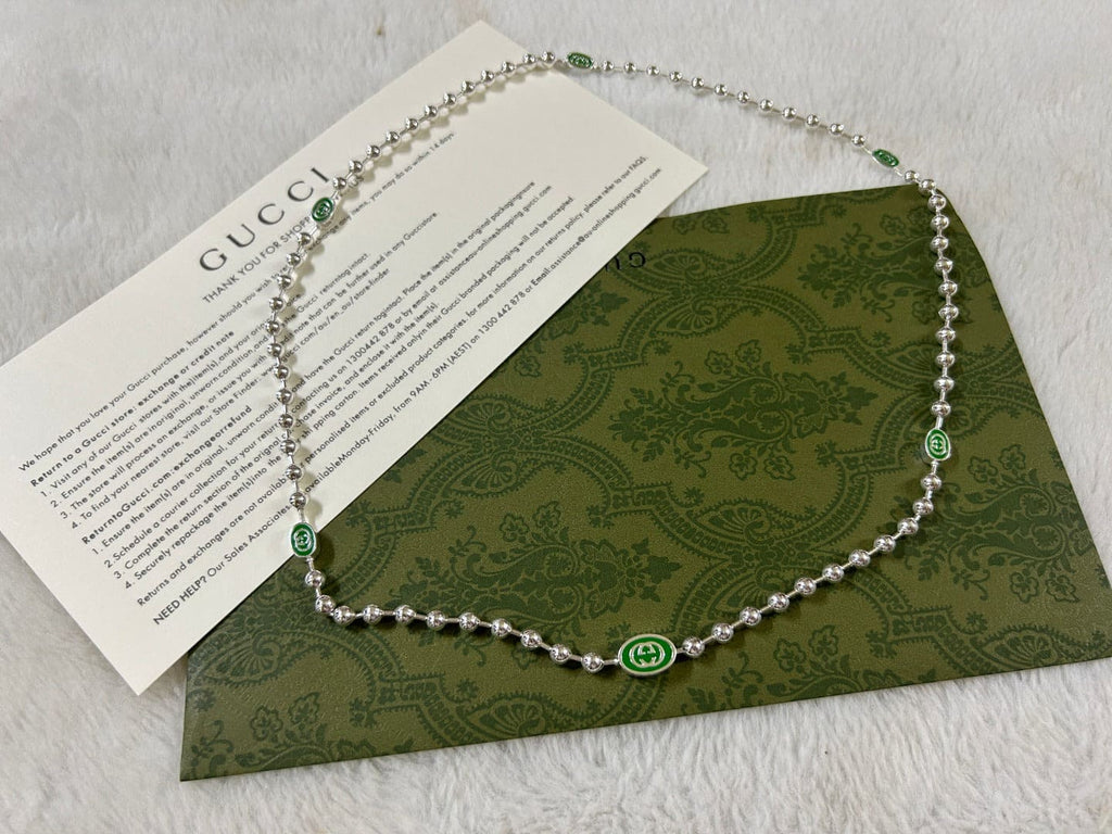 Gucci Interlocking G Green Necklace